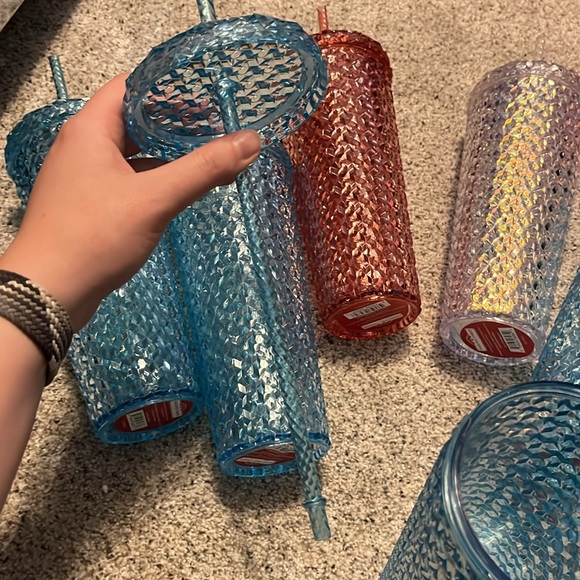 NWT 7 double wall tumblers. Teal, rose, and silver colors - Picture 4 of 4